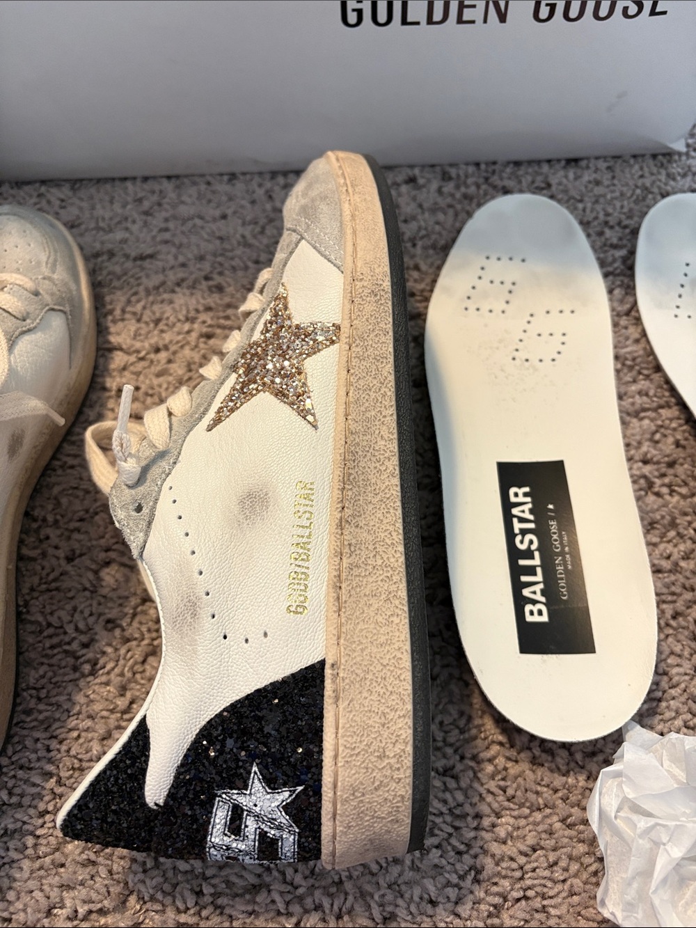 100% Authentic Golden Goose Womens nappa glitter star Ball Star sneakers - Picture 11 of 16